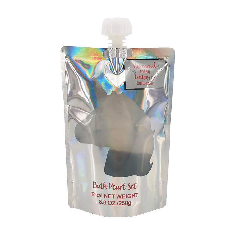 customized printing stand up aluminum pouch with spout foil drink pouch