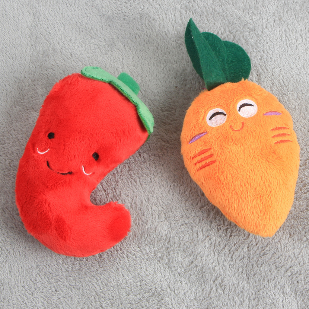 Creative Fruit Vegetable  Stuffing Pet Toys Puppy Squeaky Pet Chew plush dog toy