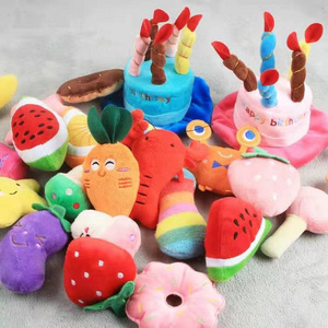 Creative Fruit Vegetable  Stuffing Pet Toys Puppy Squeaky Pet Chew plush dog toy