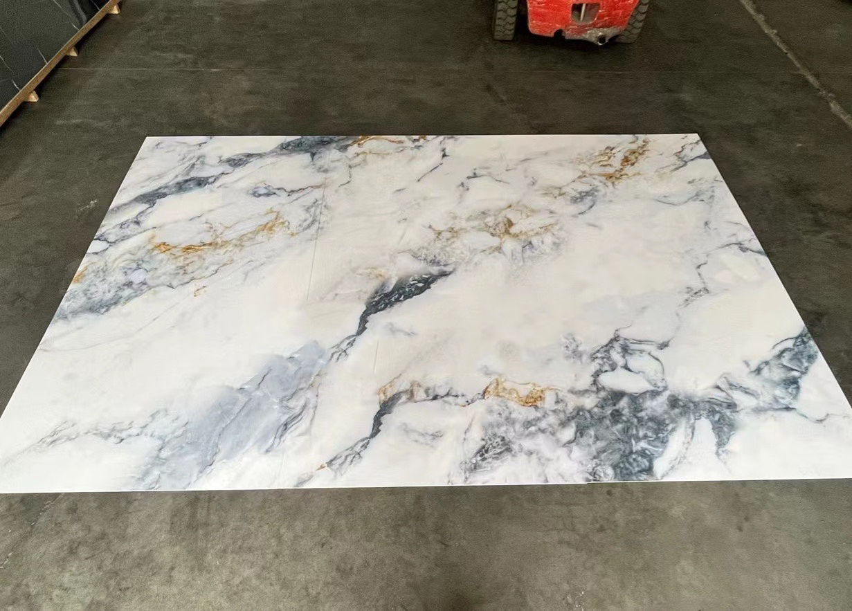 1220*2440mm PVC marble sheet UV wall panel for interior decoration