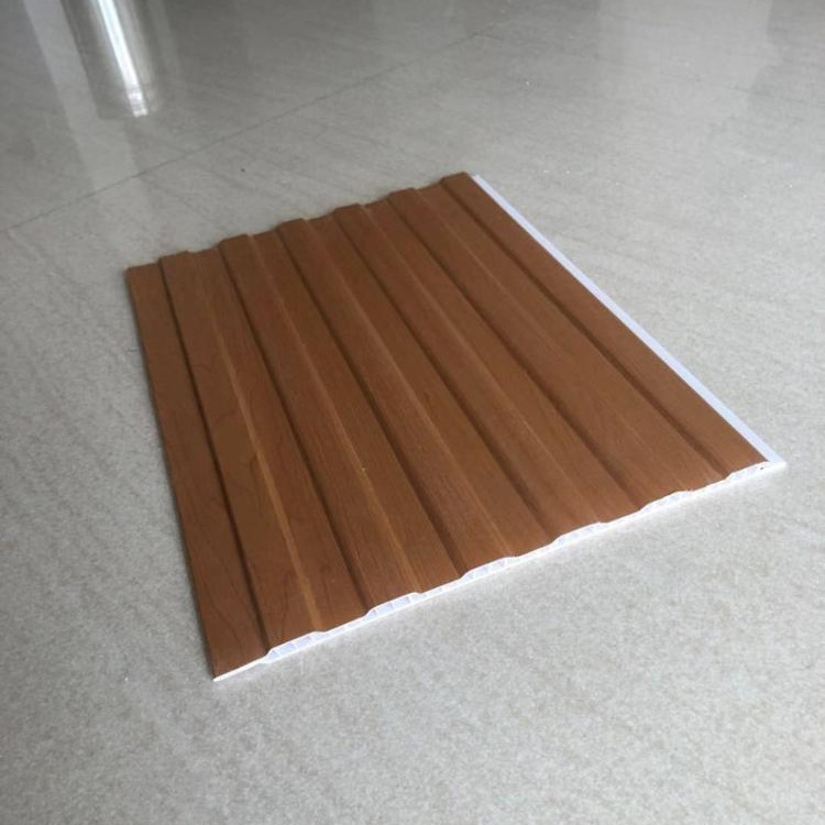 PVC wall panel 5 groove panel wood pattern new lamination design for home decoration