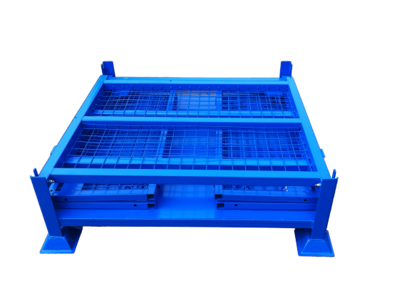 Warehouse industry metal folded pallet storage cage  folding storage pallet box heavy duty metal cage