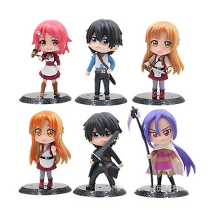 Cartoons Ornaments Toys Kirigaya Kazuto Yuuki Asuna Figures Set Sword Art Online Anime Action Figures