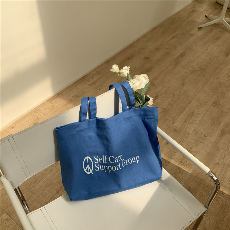 Eco protection large capacity can be customized logo cotton canvas bag simple commute to work shopping single shoulder tote bag