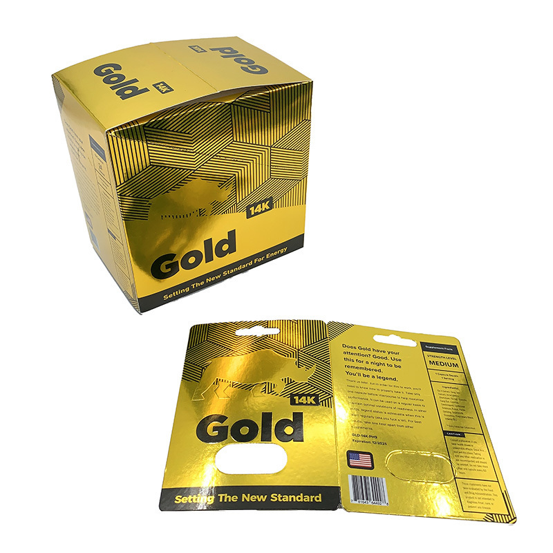 Low Price Glod Rhino 14K Fast Acting Capsules Bottle Male Enhancement  No Pills Blister Card Display Box Packaging