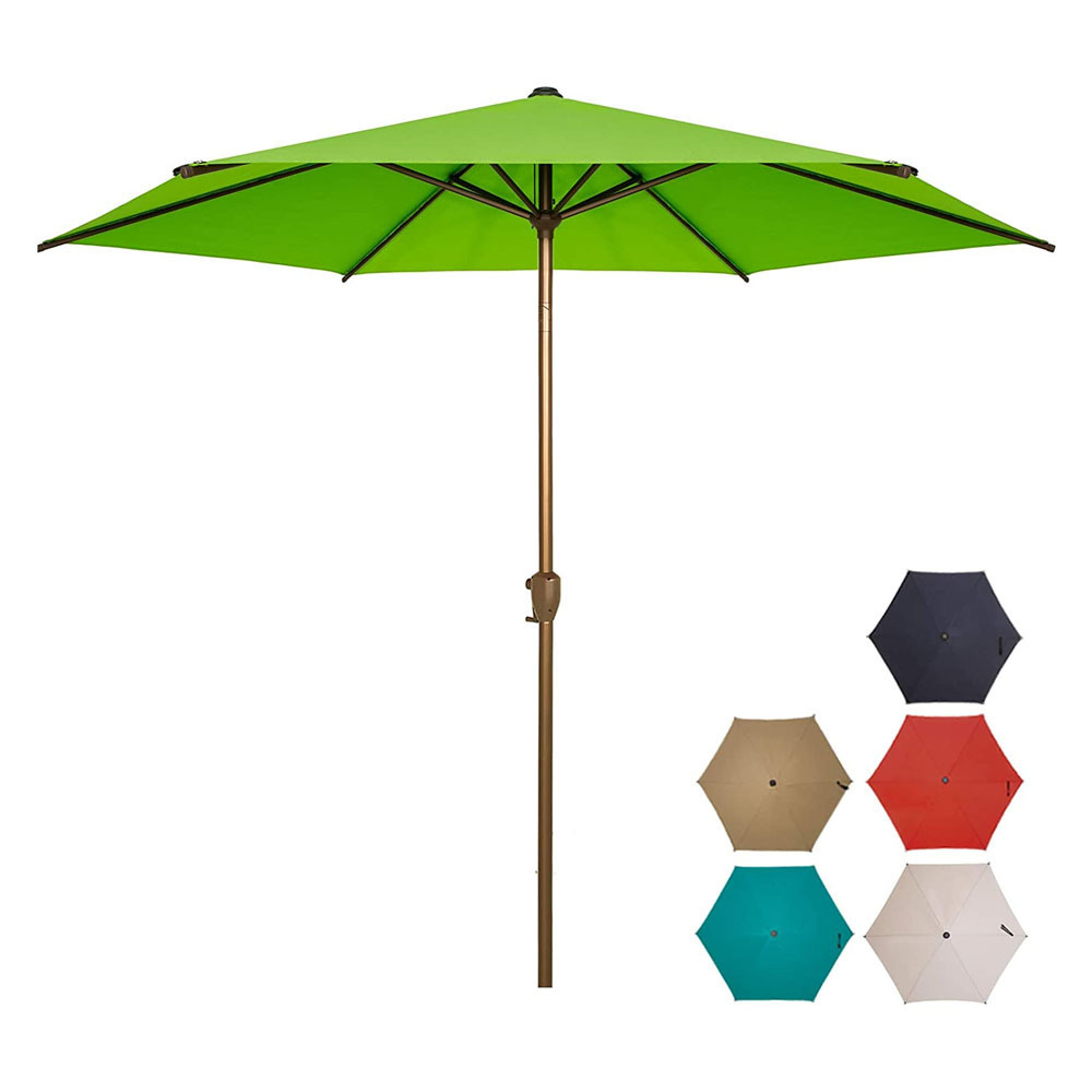 NOWENSOL 9ft Patio Outdoor Table Market Umbrella with Push Button Tilt & Crank for Garden / Lawn / Deck / Backyard & Pool