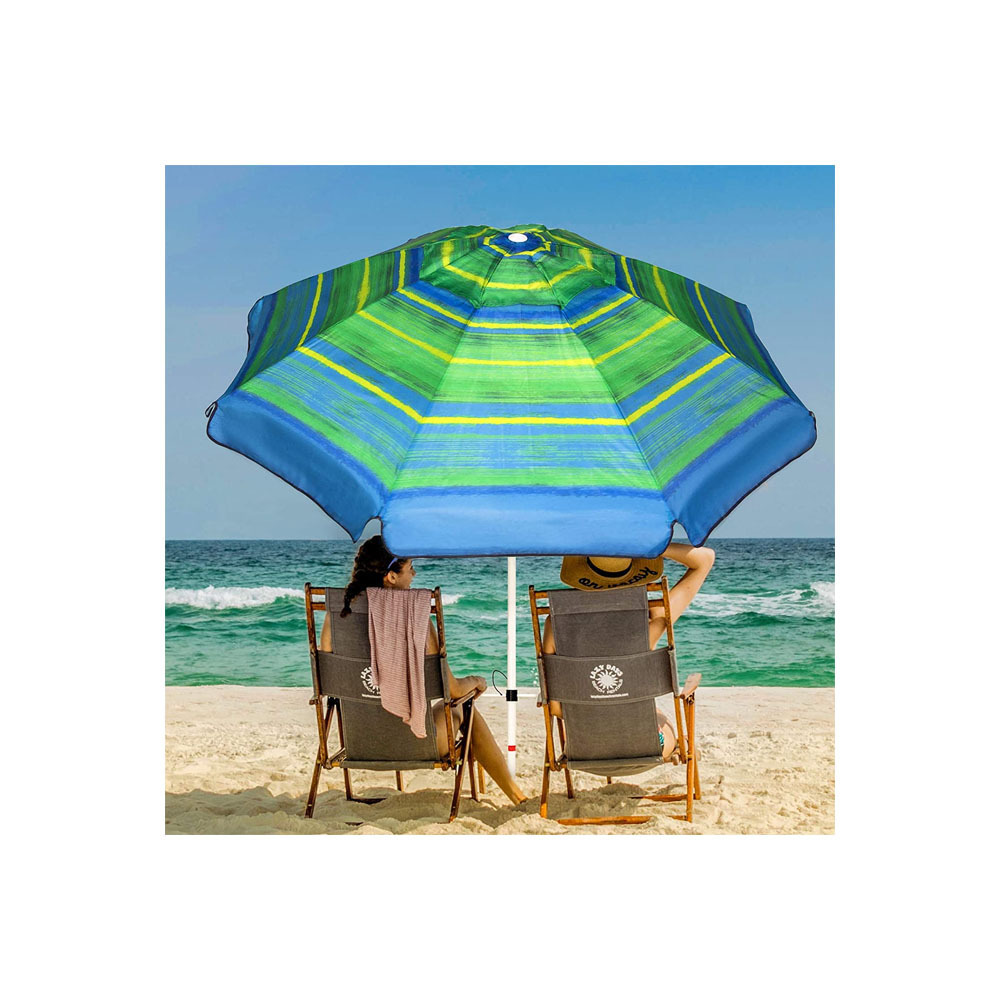 NOWENSOL 7ft Beach Windproof Portable Patio Umbrella for Garden with Sand Anchor & Push Button Tilt and Carry Bag