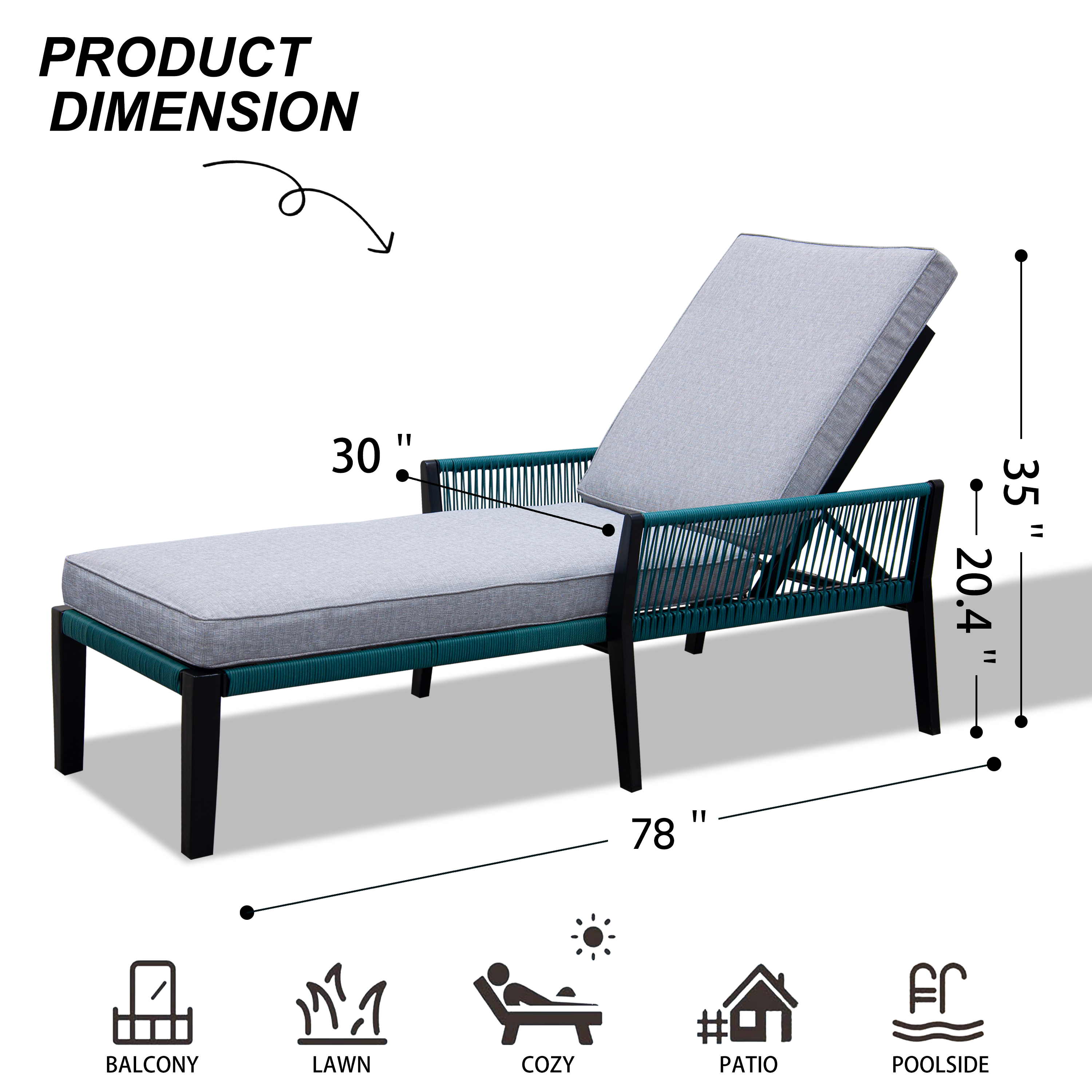 Bestselling gray steel recliner outdoor furniture for comfort and leisure