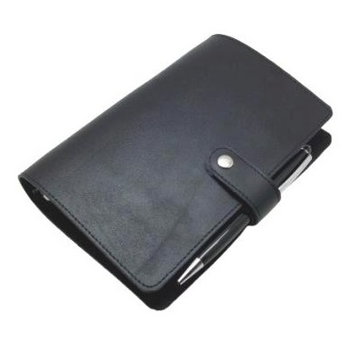 Custom Personalized Black PU or Real leather daily planner 6 ring binder with paper filler