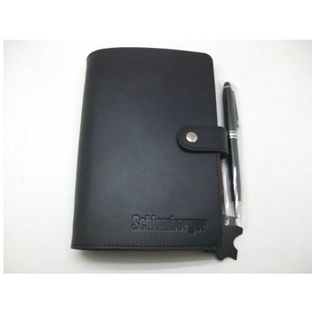 Custom Personalized Black PU or Real leather daily planner 6 ring binder with paper filler