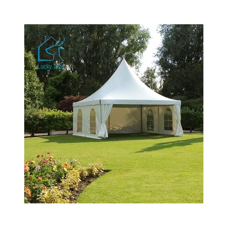 Outdoor Waterproof Gazebo 6X6M Event Pagoda Tent With Glass Panels And Ceiling Lining