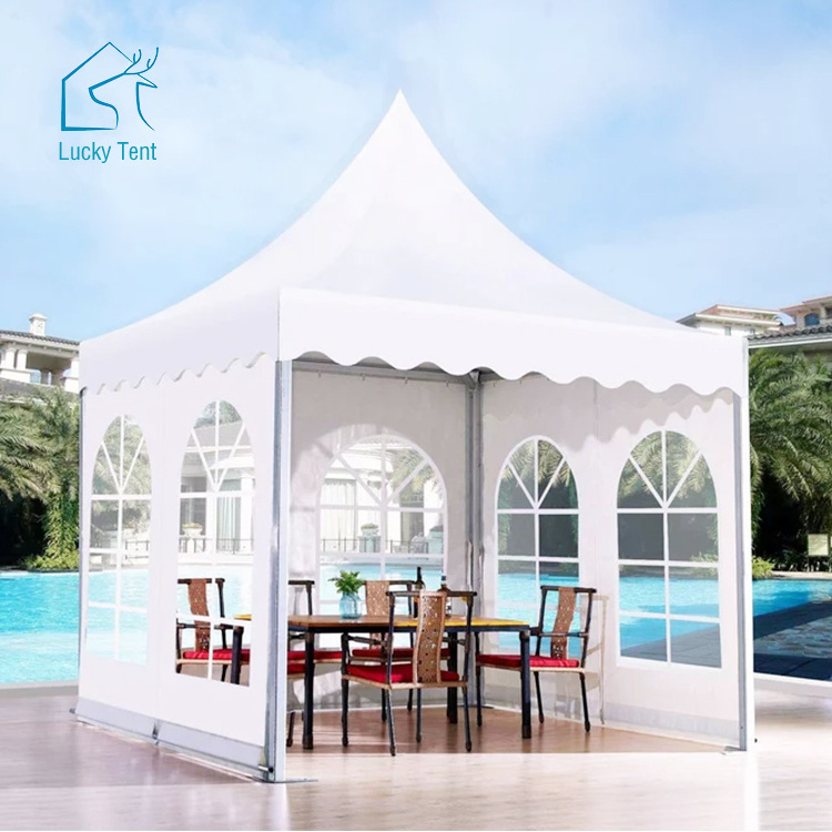 3 X 3M Aluminum Alloy Structure White Pvc Gazebo UV Resistant Event Pagoda Tent  For Rental