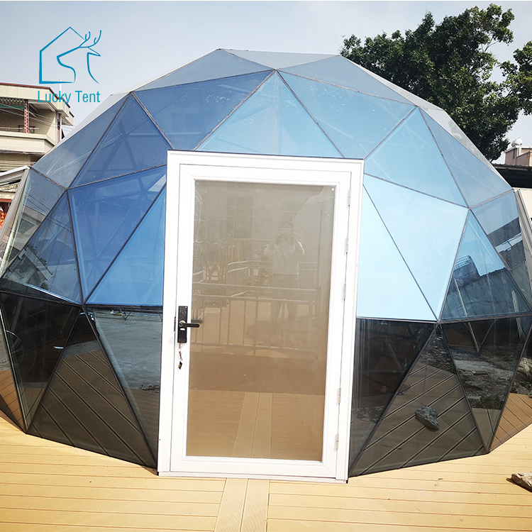 Winter Snow Camping House Geodesic Igloo Glass Dome Tent With Bathroom