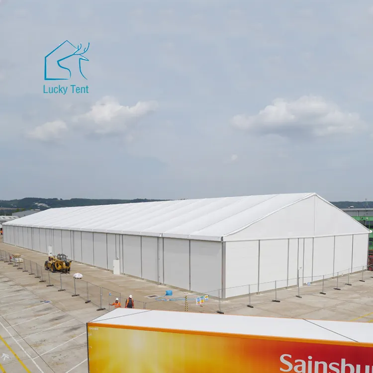 Customize 30x60m Aluminum Roof Storage Tent With Solid Sandwich Walls Industrial Warehouse Tent