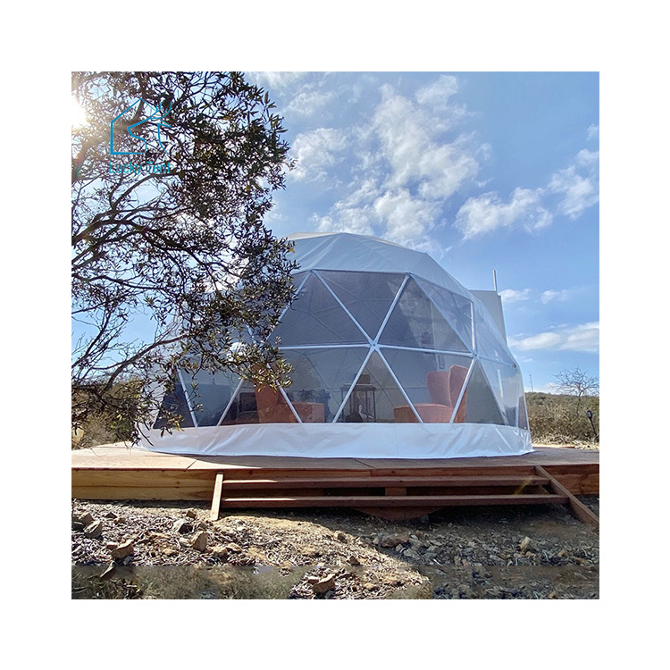 Outdoor waterproof geodesic hotel dome house tent luxury tourist camping tents with stove for sale factory prices