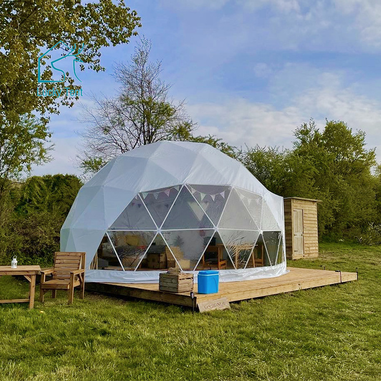 Luxury Round Yurt Tent Outdoor Hotel Style Glamping Geodesic Dome House Tent For Sale