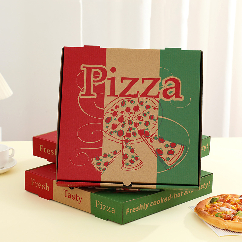 Luckytime corrugated kraft paper pizza packing boxes with logo