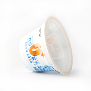 Lucky Time Pack Customized large diameter small White Plastic Noodle Cups with Aluminium foil for yogurt and food