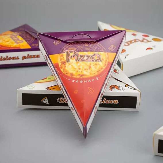 Luckytime Biodegradable triangle mini pizza box custom pizza slice box