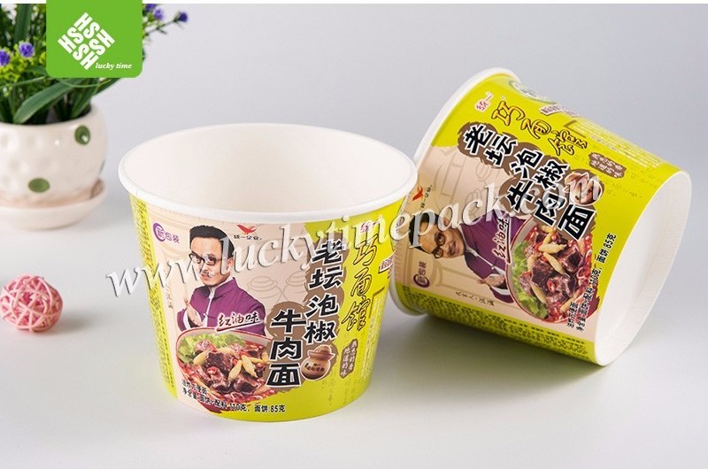 Luckytime lunch box instant hot noodles containers disposable paper bowl square instant food paper cup