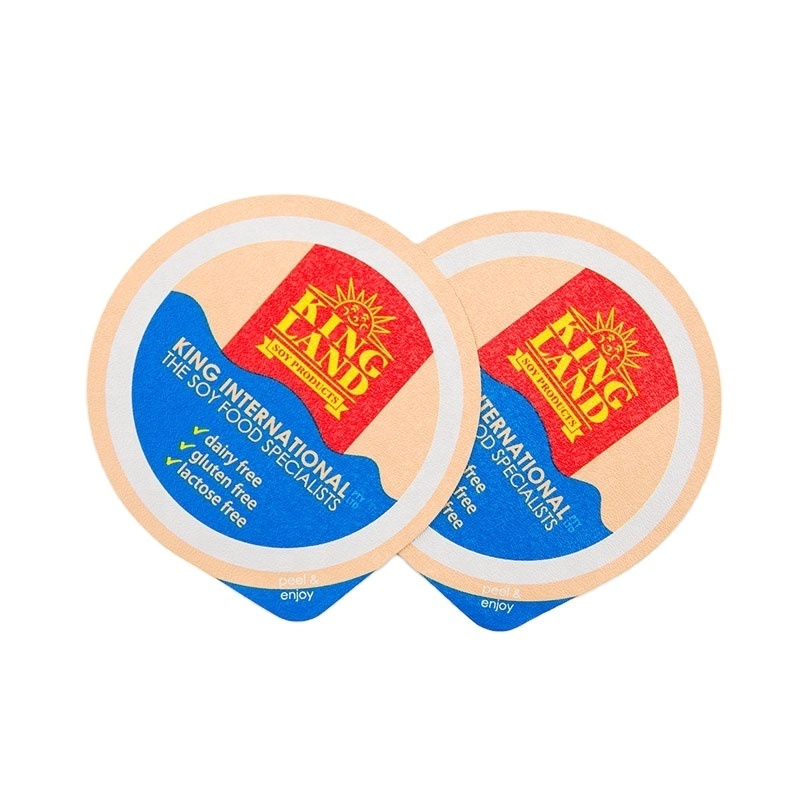 Luckytime Wholesale Custom Shape Printing Sealing Aluminium Foil Lid for Yogurt Ice Cream Package Plastic& Paper Cups