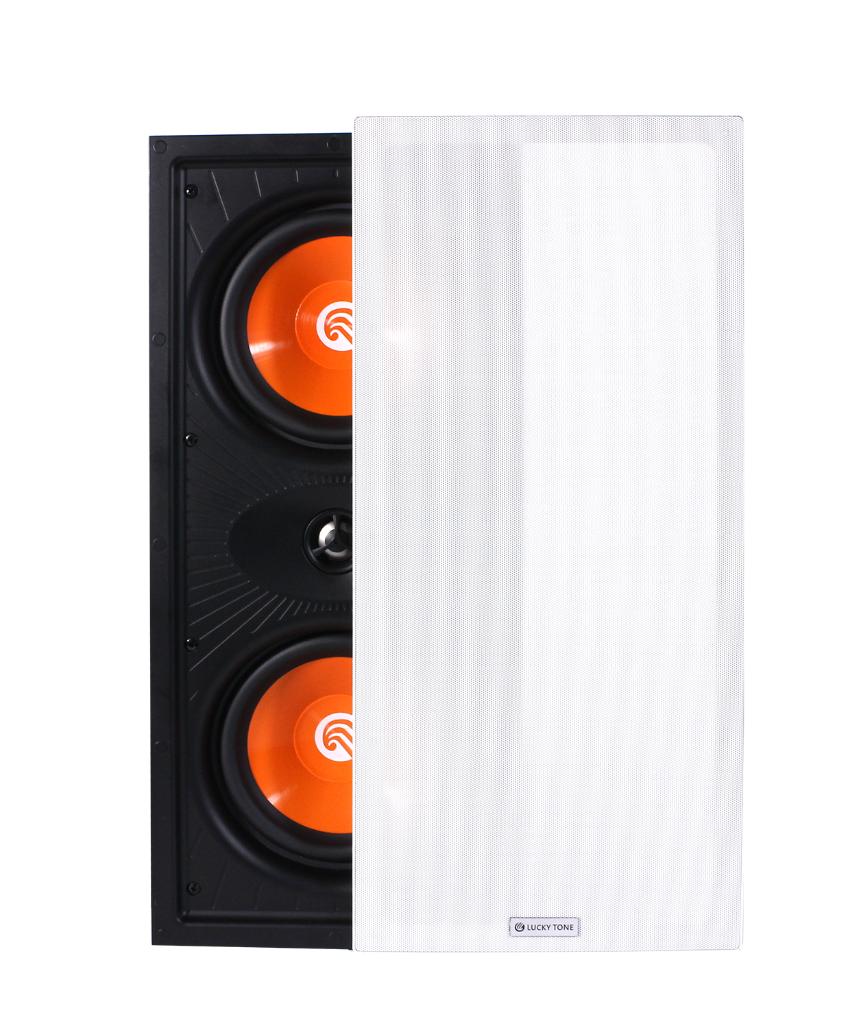 Architectural Front and Surround Hi-Fi 100W In-wall Rimless Speaker with 6.5-inch Bass and 1-inch Tweeter for Home Theater