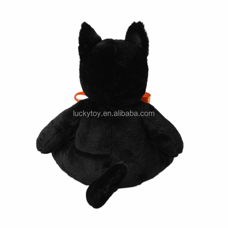 soft custom halloween cat plush toy doll manufacturer no minimum lifelike plush cats black realistic cat plush animal pillow