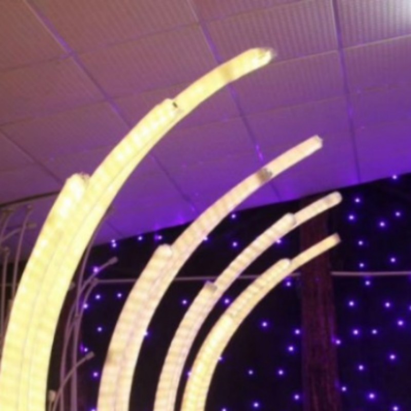 LK20190911-38 Wedding Decoration White Led Light Tunnel Pillar Road Lead White Arch Door Round Backdrop