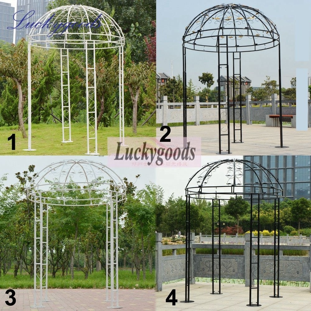 LDJ450 popular selling white decor metal roman wedding gazebo with round dome