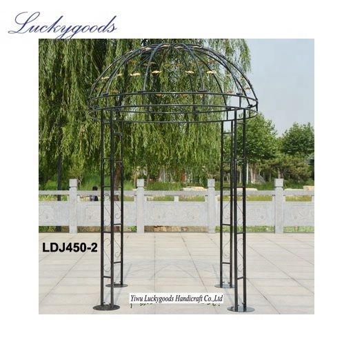 LDJ450 popular selling white decor metal roman wedding gazebo with round dome