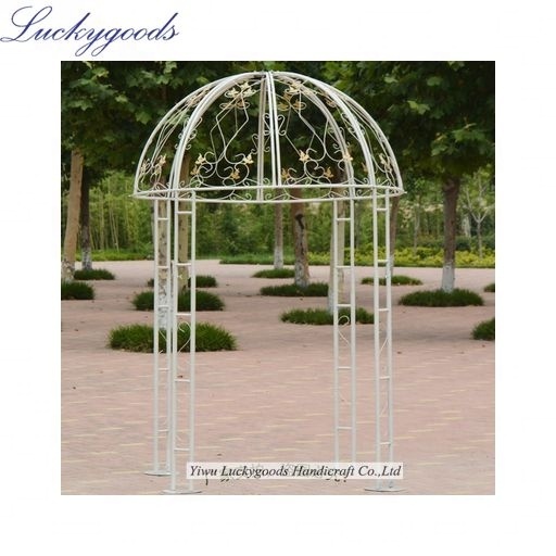 LDJ450 popular selling white decor metal roman wedding gazebo with round dome