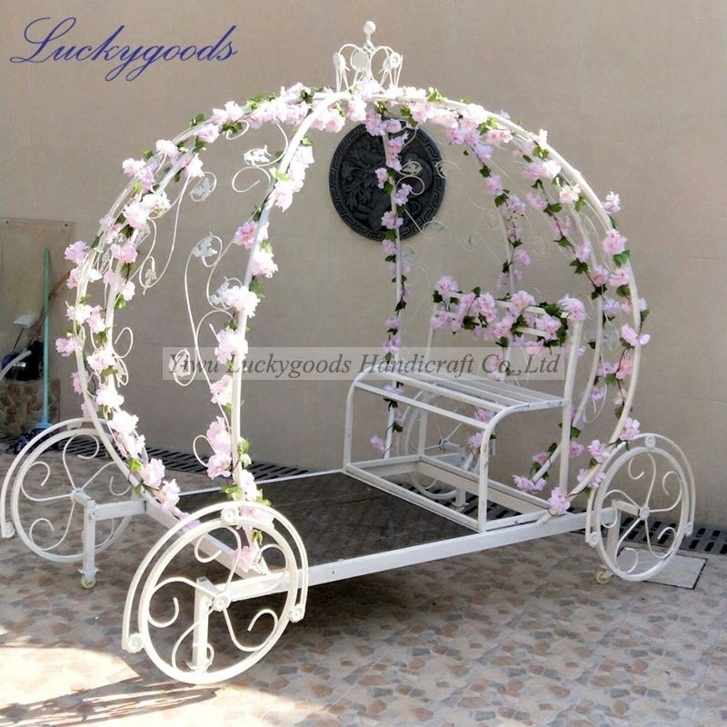 LDJ429 factory supply bulk large metal horse carriage pumpkin carriage for event decorations