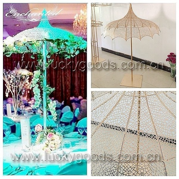 LDJ030 Luckygoods Factory Wholesale Metal Umbrella Decoration Wedding Centerpiece