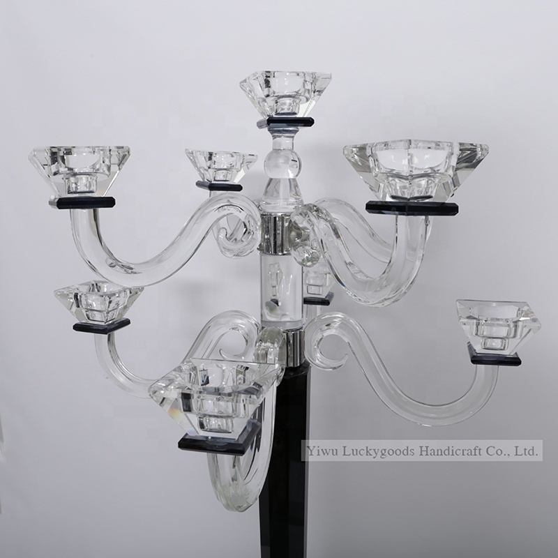 Wholesale glass tube candle holder Crystal Candelabra centerpieces wedding table centerpieces candelabra