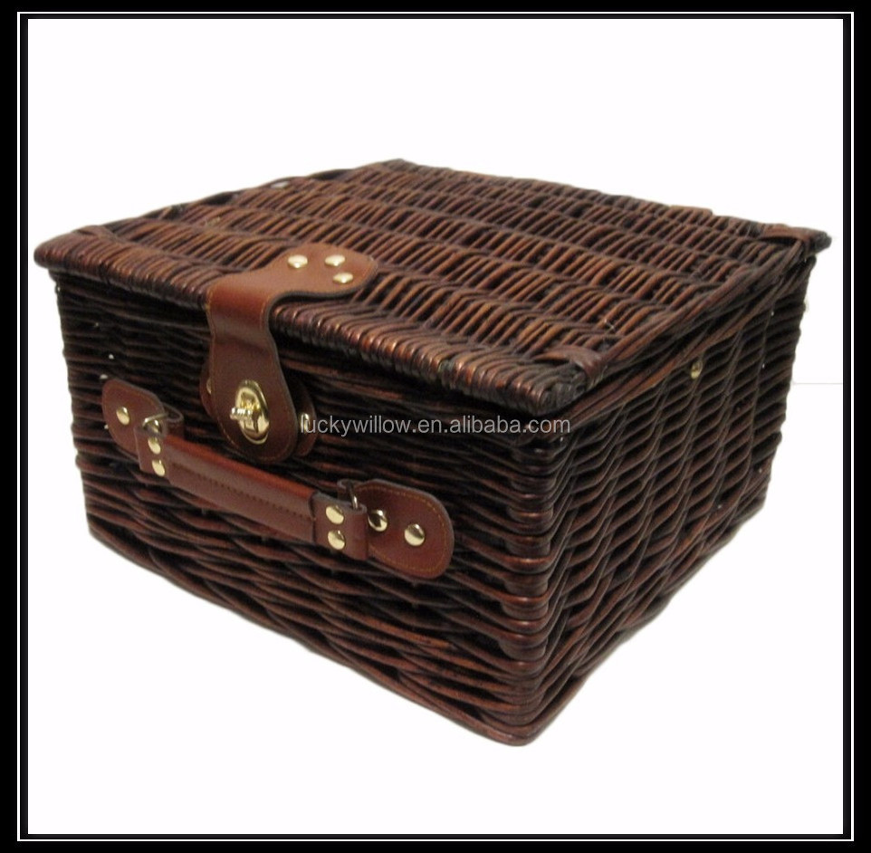 Christmas empty gift hamper baskets wholesale wicker picnic basket set