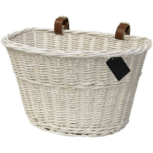 Hot sale Wholesale wicker woven delicate front bike bicycle basket for dogs pets