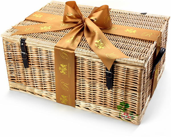 Christmas empty gift hamper baskets wholesale wicker picnic basket set