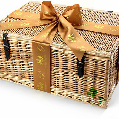 Christmas empty gift hamper baskets wholesale wicker picnic basket set