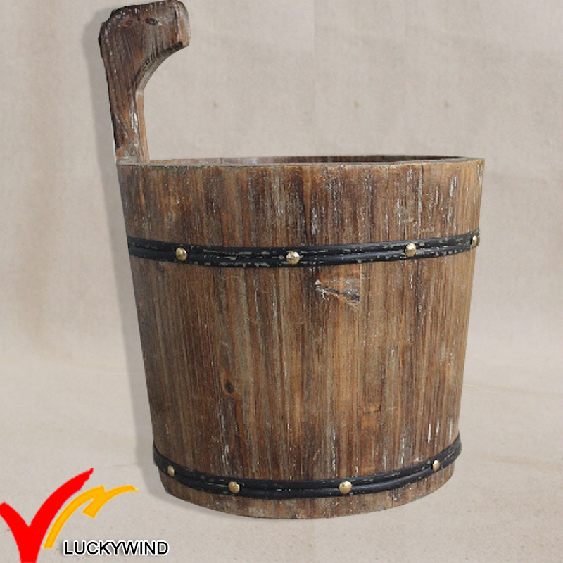 Bucket Retro Garden Wooden Wholesale S/2 Rustic Antique Vintage BUCKETS European Style Bucket Not Applicable for Boiling Water