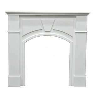 French Country Style White Decorative Wood Fireplace, Vintage Wood Fireplace Mantle