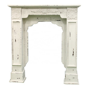 Shabby Chic Antique Vintage Decorative Wood Small Mini Fireplace Indoor Freestanding