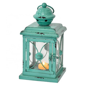 Shabby chic antique vintage Desktop Metal Storm Lantern home decoration small wrought iron Candle lanterns For candle/fireplace