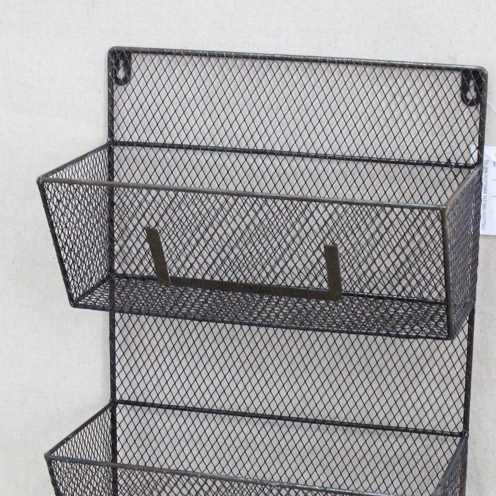 Luckywind Metal Rack Basket,3 Tier Wire Frame Wall Mountable Metal Kitchen Spice Rack, Countertop Storage Shelves