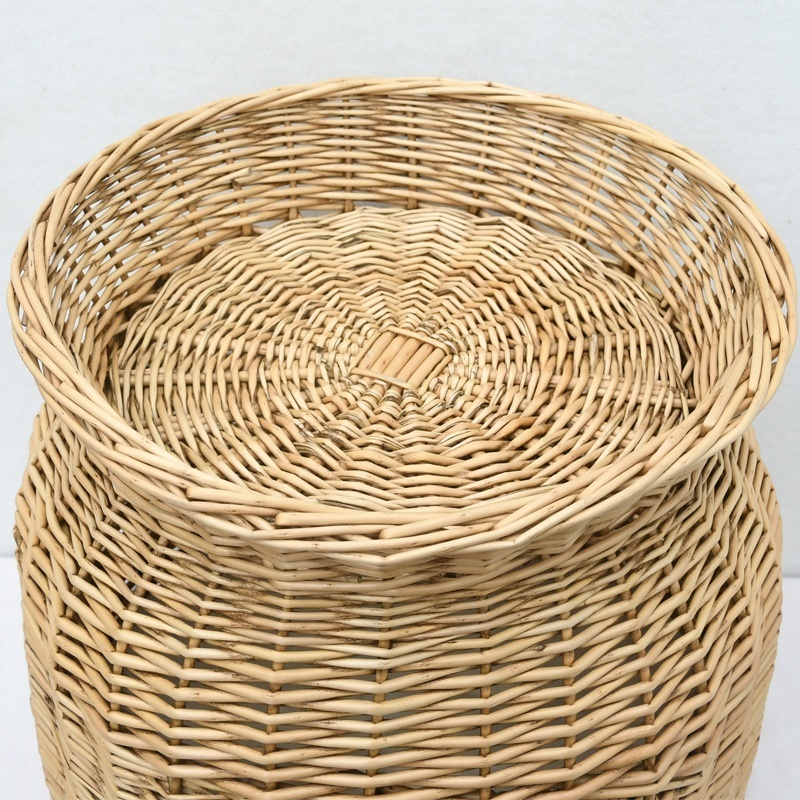 Customized Wicker Cat Beds for Indoor Cats, Hand Made Rattan Cave Cute Cat Bed Basket Outdoor Wicker Pet Cave Bed with Cushion