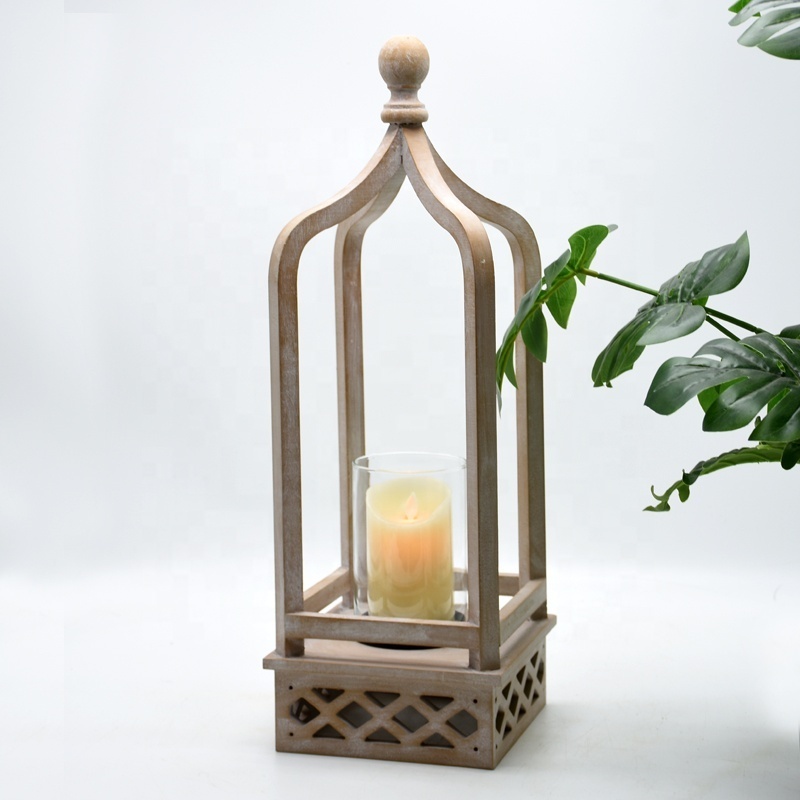 Unique Design Modern Farmhouse Moroccan wood Lantern candle holder for home use decorative table decor Lantern lighting decor