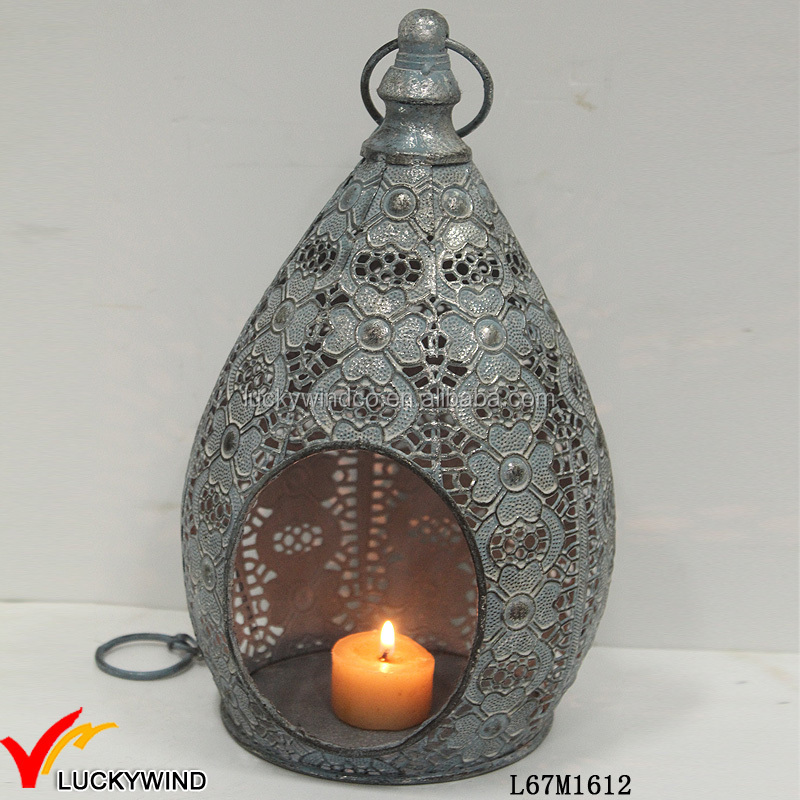 Vintage Gray 5 Tealight Best Metal Art Pumpkin Candle Holder