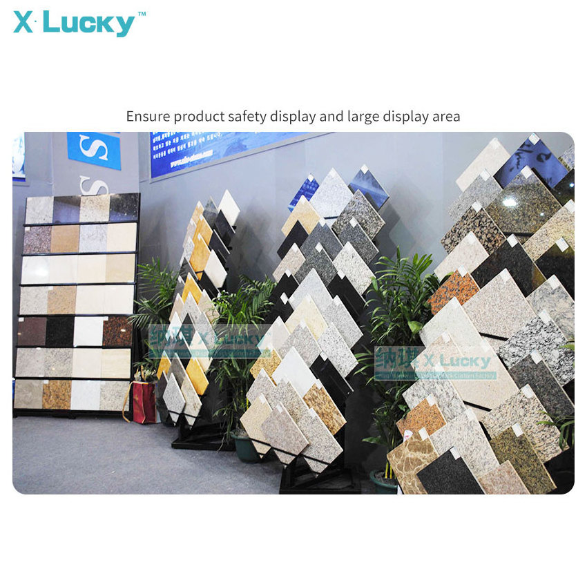 Factory direct sales small size ceramic tile display floor mounted sample natural stone marble fired stone display shelf