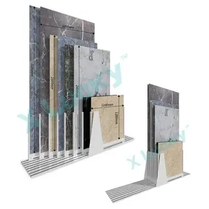 High quality quartz stand modern push pull display tile shelf wholesale big panel pull push marble display rack