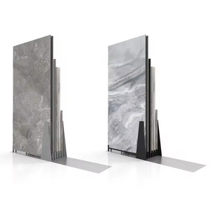 Modern luxury shelf shine tile stone horizontal push-pull tiles display stand showroom slab slide marble tile display rack