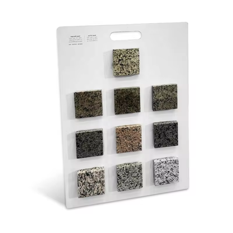 Manufacturer customized ceramic mosaic small display hanging board granite quartz marble stone portable sample board